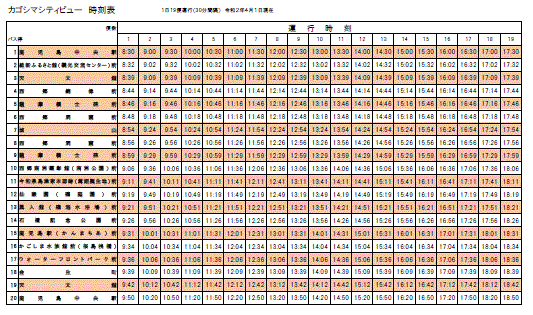 カゴシマシティビュー時刻表